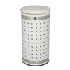 New Arrivals Large Laundry Bin with White Plastic Lid, 60 L - Matt Steel Brushed Holes Breathable