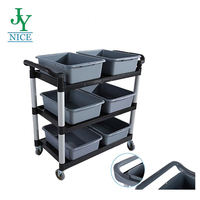 Hospitality Industry plate collect cleaning trolley canteen Kitchen Mobile Collecting dish service cart