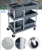 Hotel collection trolley with container PP plastic kitchen plate collect cleaning service cart
