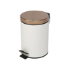 Design 5 Liter Round Small Metal Step Trash Can Wastebasket, Garbage Container Bin - for Bedroom, Kitchen, Craft Room, Office,