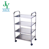 Hotel dining hall kitchen mobile stainless steel tea cart 3 layers 2 tier restaurant food service transport trolley