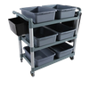 China Heavy Duty 3 Tier Plastic Hotel Folding Dining Food Serving Cart Trolley for Restaurant