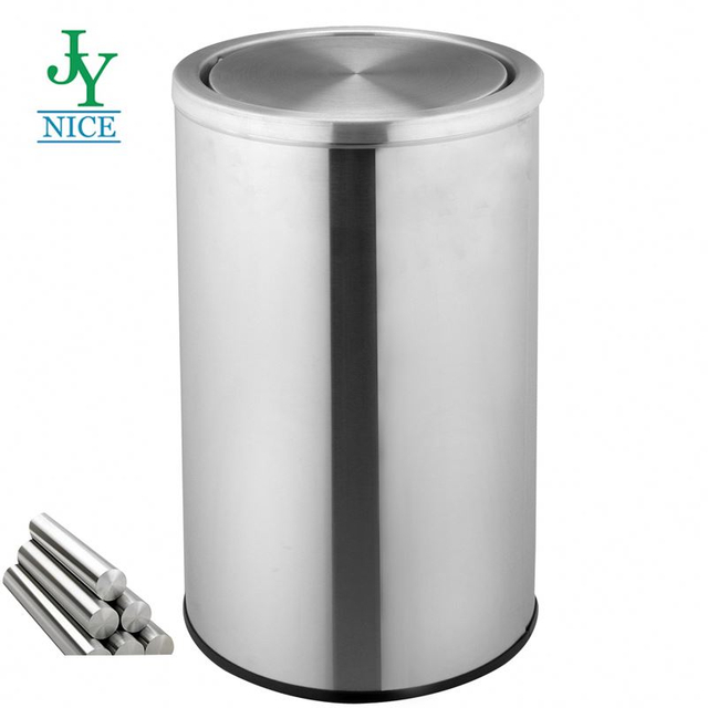 Office Round Stainless Steel Waste Bin with Close Lid 12L/18L/25L/35L/70L Non-toxic And Odorless Trash Can