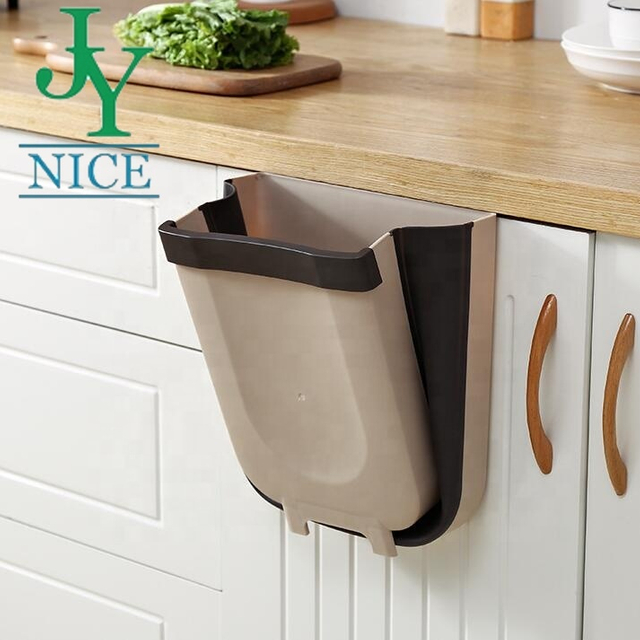 2021 New Upgraded Cabinet Waste Bin for Kitchen Hanging Trash Bin Garbage Trash Can Wall Mounted Foldable Folding Dust Bin