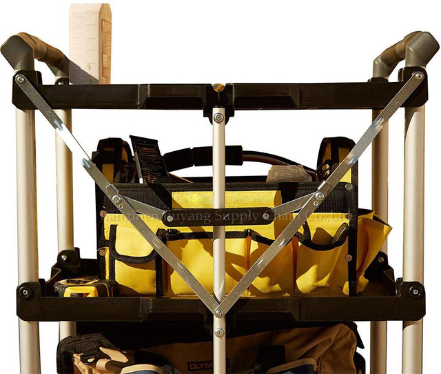 Fold 'N Go Collapsible Utility Cart, 50 Lb. Load Capacity per Shelf With 3 Layers Service Cart