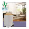 Household Step On Trash Can with Wooden Lid Hotel Room Office Kitchen Rubbish Bin Stainless Steel Foot Pedal Waste Bin