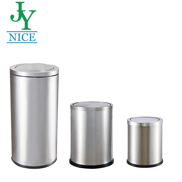 Large Trash Cans Lobby Trash Can Hotel Stainless Steel Swing Bin
