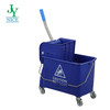 24L Red Plastic Mop Bucket With Wheels Workshop House Mop Wringer Cleaning Bucket