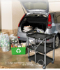 2021 New Collapsible Service Cart Hotel Canteen Kitchen Mobile Tool Cart Folding Food Trolley for Restaurant Bussing Cart