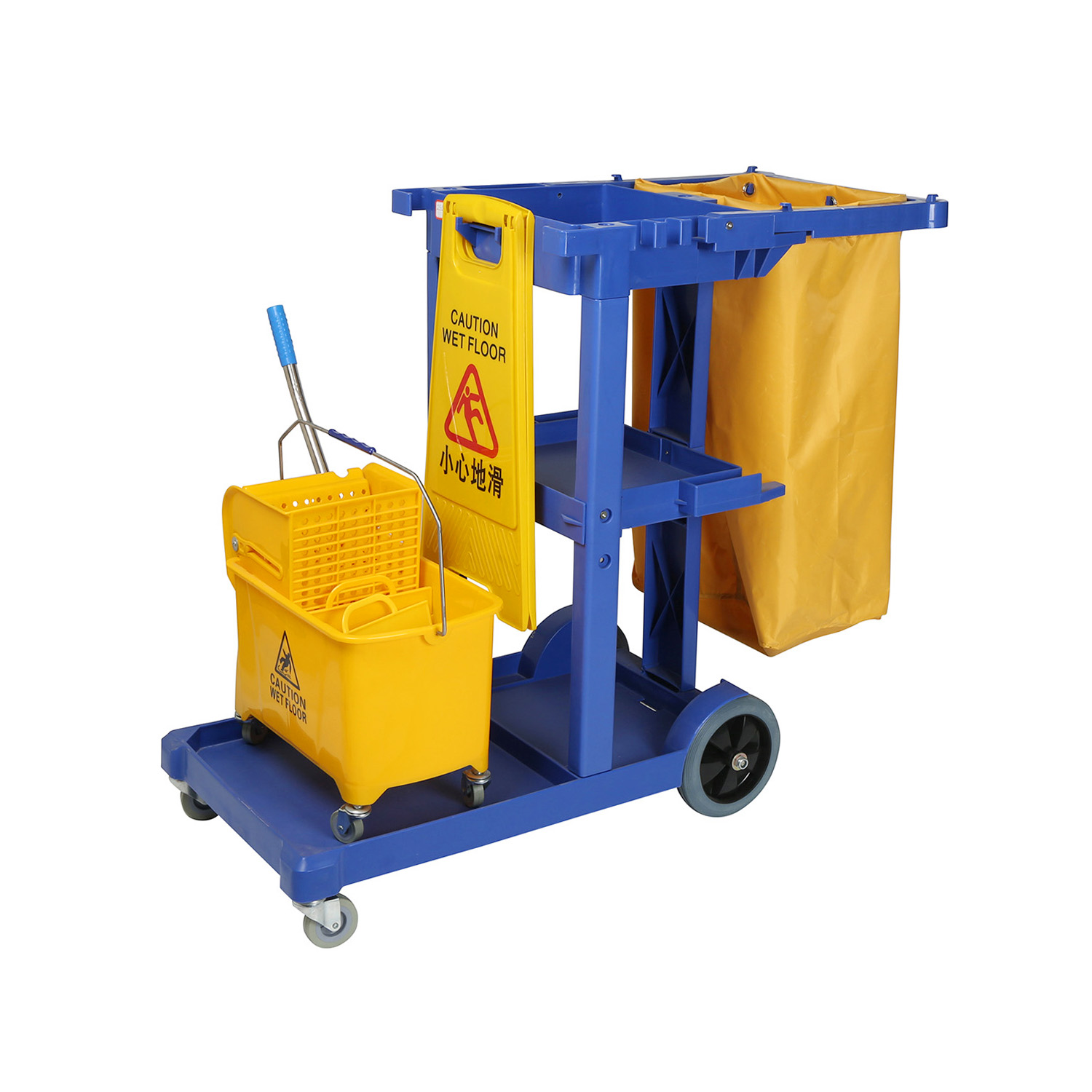 Commercial Office Building PP Plastic Cleaning Trolley with Wheels ...