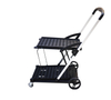 Folding Plastic Shelves Basic Cart 3 Tire Slim Storage Mobile Rolling Utility Cart Production Transportation Cart