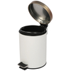 Design 5 Liter Round Small Metal Step Trash Can Wastebasket, Garbage Container Bin - for Bedroom, Kitchen, Craft Room, Office,