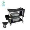 Lightweight hand pull Folding Serving Trolley With Wheels heavy duty PP plastiv 3 layers supermarket cargo Service Cart