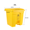 30l/45l/68l/87l Commercial Outdoor Indoor Plastic Foot Step on Trash Can Pedal Garbage Bin Waste Container