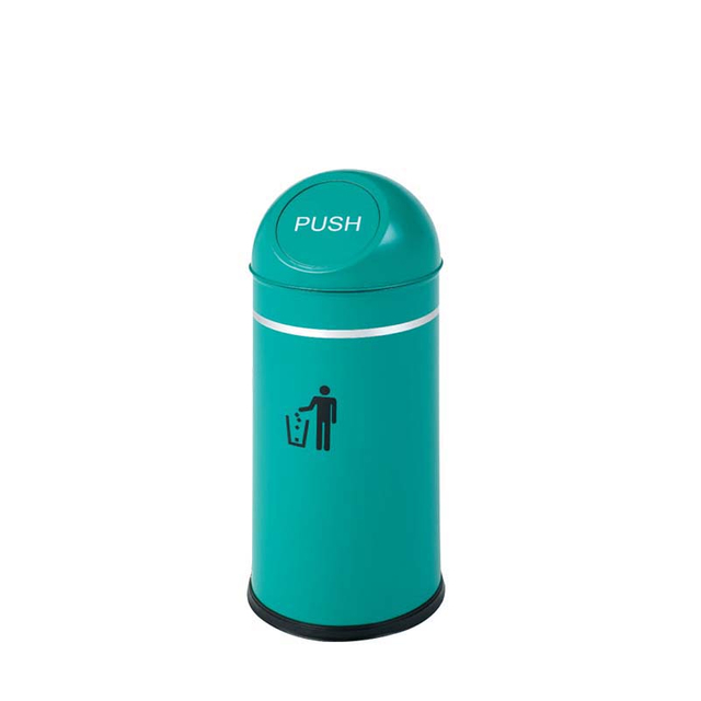 Push Lid Push Top Colorful Indoor Hotel Lobby Canteen Garbage Bin Round Trash Can with Foot Pedal Waste Bin