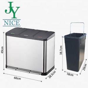 2021 New Arrival Large Capacity Bin 3 Bucket Pedal Can Sorting Garbage Trash Bin