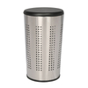 Brushed Steel Laundry Bin & Hamper 46L Ventilated Clothes Basket with Polished MDF Lid Life Time Warranty