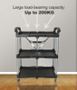 2021 New Collapsible Service Cart Hotel Canteen Kitchen Mobile Tool Cart Folding Food Service Trolley