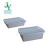 hotel meal delivery 3 layers Food trolley with cutlery box canteen kitchen Four Wheels Gray Black Plastic Service Utility Cart