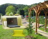 American ABS PP Hanging Balcony Table Green Red Yellow Outdoor Coffee Break Environmental Non-toxic Working Deck
