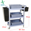 Service Equipment Manufacturer 4 Wheel Food Service Trolley PP plastic 3 layers hospital medical service cart