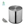 Round Swing Lid Trash Can Office School Metal Dustbin Bathroom Storage Bin with Lid Kitchen Stainless Steel Garbage Can