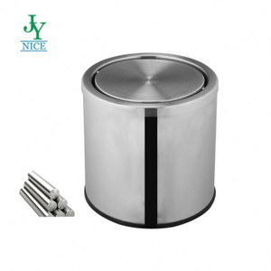 Round Swing Lid Trash Can Office School Metal Dustbin Bathroom Storage Bin with Lid Kitchen Stainless Steel Garbage Can