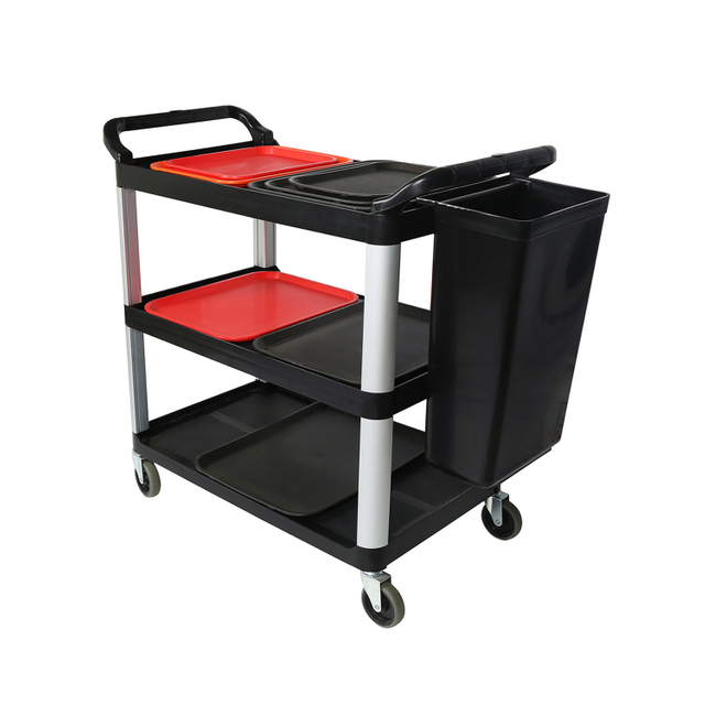Amazon Basics Service Cart, 20x30, 300 lbs Capacity, 1-pack, Black Canteens Restaurant Hotel Food Serving Cart