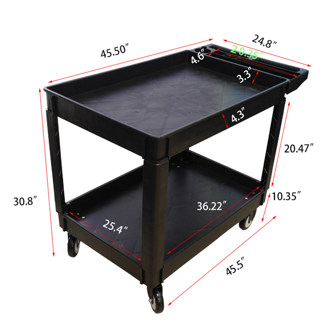 three tray plastic flat top shelf service all plastic cartf flat top utility cart