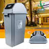 apartment corridor ashtray trash bin with lid outdoor sidewalk plastic cigarette box garbage can