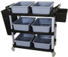 JY-UC02S 3 Tiers Plastic Service Trolley Cart Food Trolley Cart Servicing Cart For Hotel Restaurant