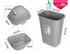 24L 35L Plastic Shaking Lid Waste Bin School Dining Hall Classification Recycling Garbage Barrel