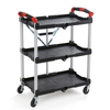 Wholesale 3 Tiers Plastic Restaurant Servicing Cart Food Servicing folding Trolley Cart for Hotel