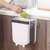 Folding Trash Can Upgrade Wall Mounted Folding Waste Bin, Hanging Garbage Can for Kitchen Cabinet Door