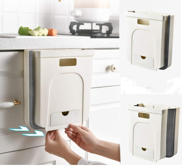 Easy Foleding Waste Bin Car Bedroom Waste Bin Drawer Soft Close