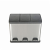Classified 3 Compartment Dustbin Indoor And Outdoor Industrial Steel Waste Bin