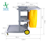 wholesale industrial Platform janitorial cleaning cart blue grey PP plastic hotel housekeeping trolley