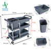 Stainless Steel Kitchenware food service collecting cart kitchen PP plastic tableware collection trolley