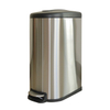 Stainless Steel Dustbin Waste Trash Indoor Recycle Bin Airport Metal Oval 1 Compartment Standing Bin