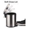 Stainless Steel Round Trash Can with Pedal 8 Liter, Office Waste Paper Bin Home Garbage Bin Kitchen Waste Bin