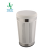 35L 46L Customizable Stainless Steel Laundry Bin with PU Leather Lid Hotel Home Bedroom V Cone Dirty Clothes Storage Basket