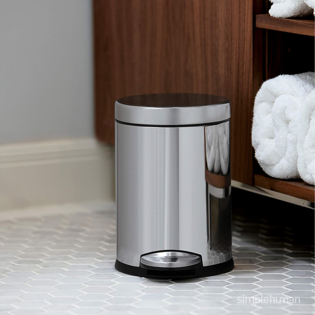 Good Quality Small Bathroom Waste Bin Foot Pedal Metal Little Trash Can