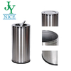 Round Swing Lid Trash Can Office School Metal Dustbin Bathroom Storage Bin with Lid Kitchen Stainless Steel Garbage Can